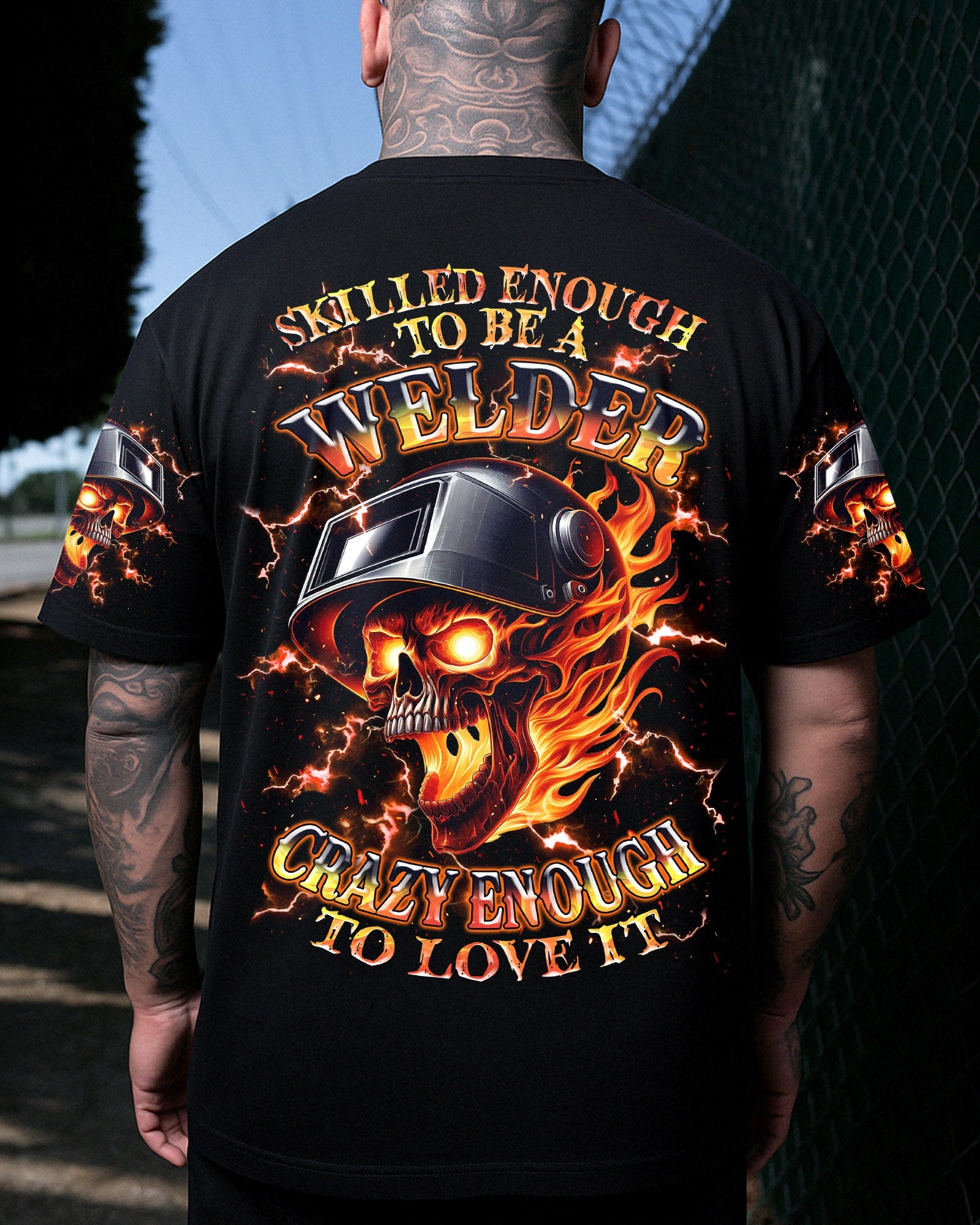 BLISSCORNERS WELDER WE THE WILLING WELDER SKULL ALL OVER PRINT