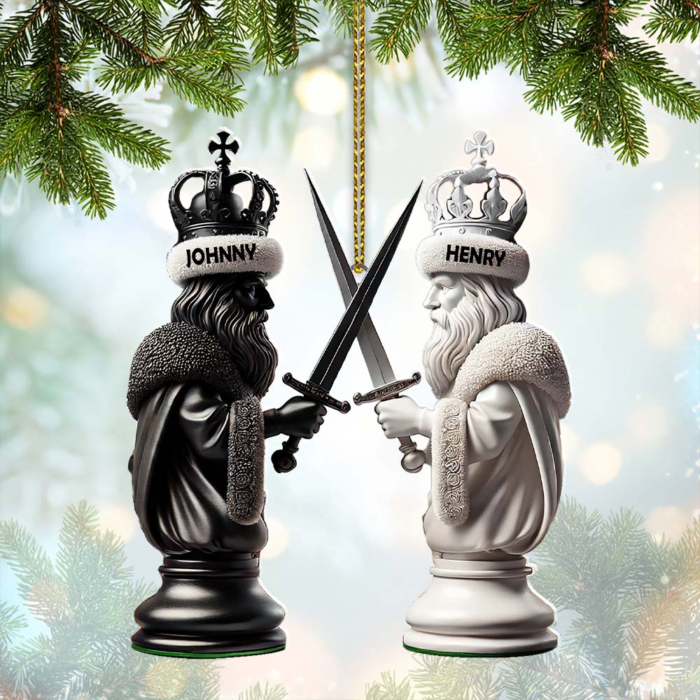 Blisscorners Custom Name Chess Ornament, Chess Lover Christmas Gift2D Flat LM2111