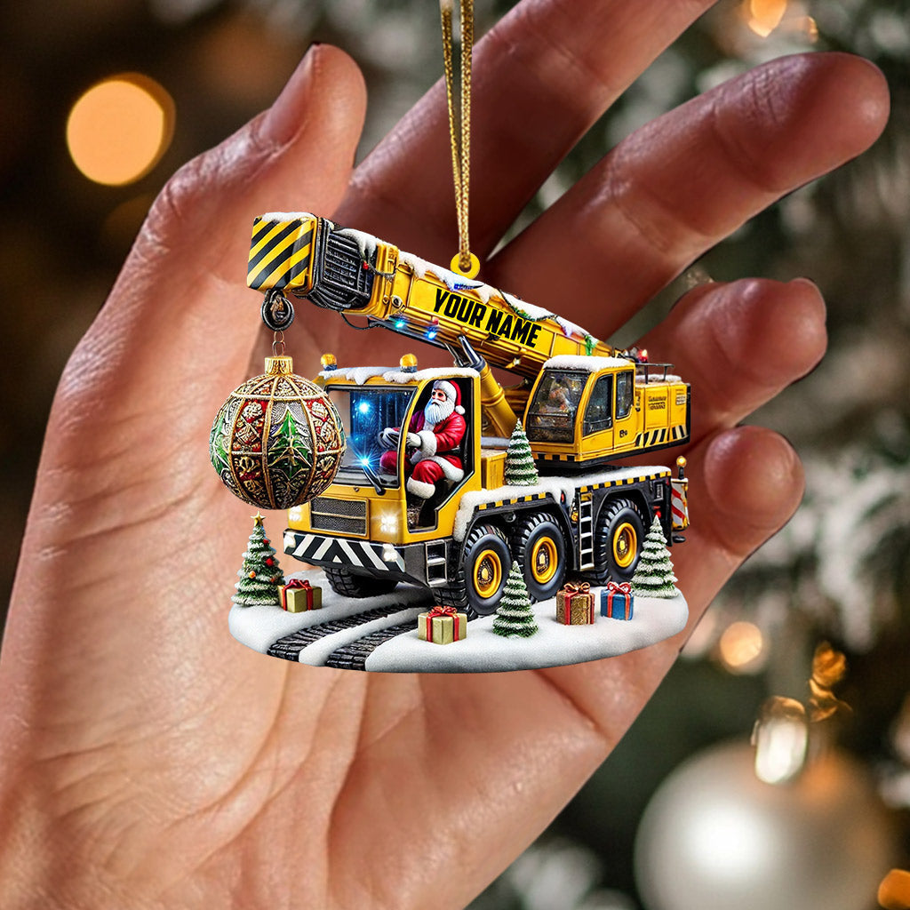 Blisscorners Crane Santa Christmas Ornament, Personalized Ornament2D Flat LM2211
