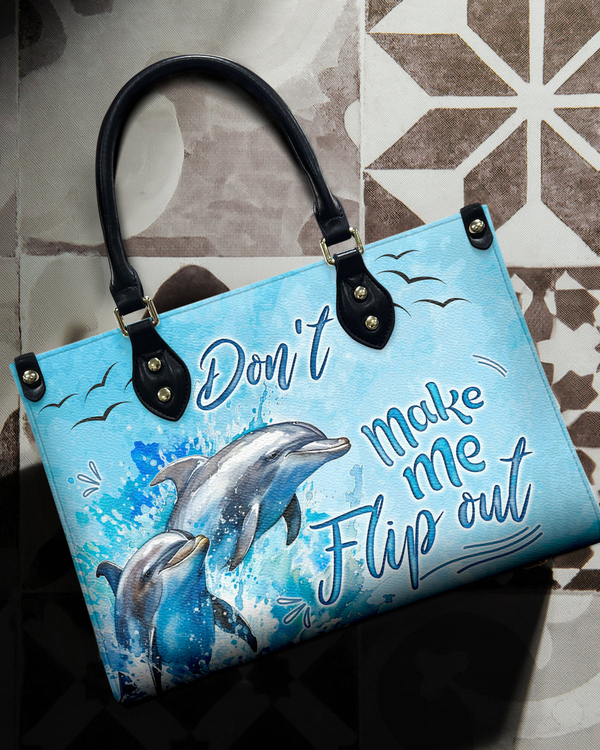 BLISSCORNERS DON'T MAKE ME FLIP OUT LEATHER HANDBAG