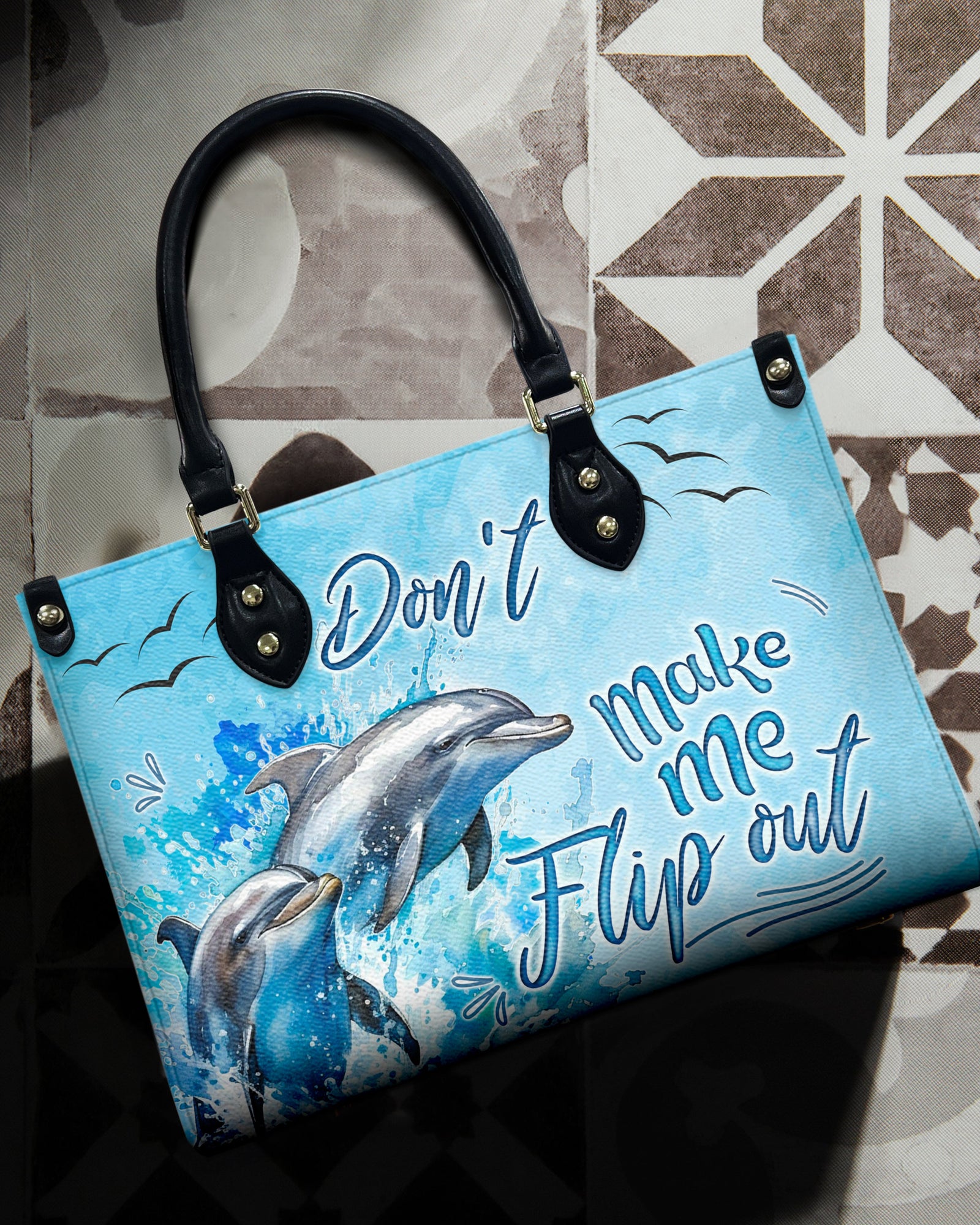 BLISSCORNERS DON'T MAKE ME FLIP OUT LEATHER HANDBAG