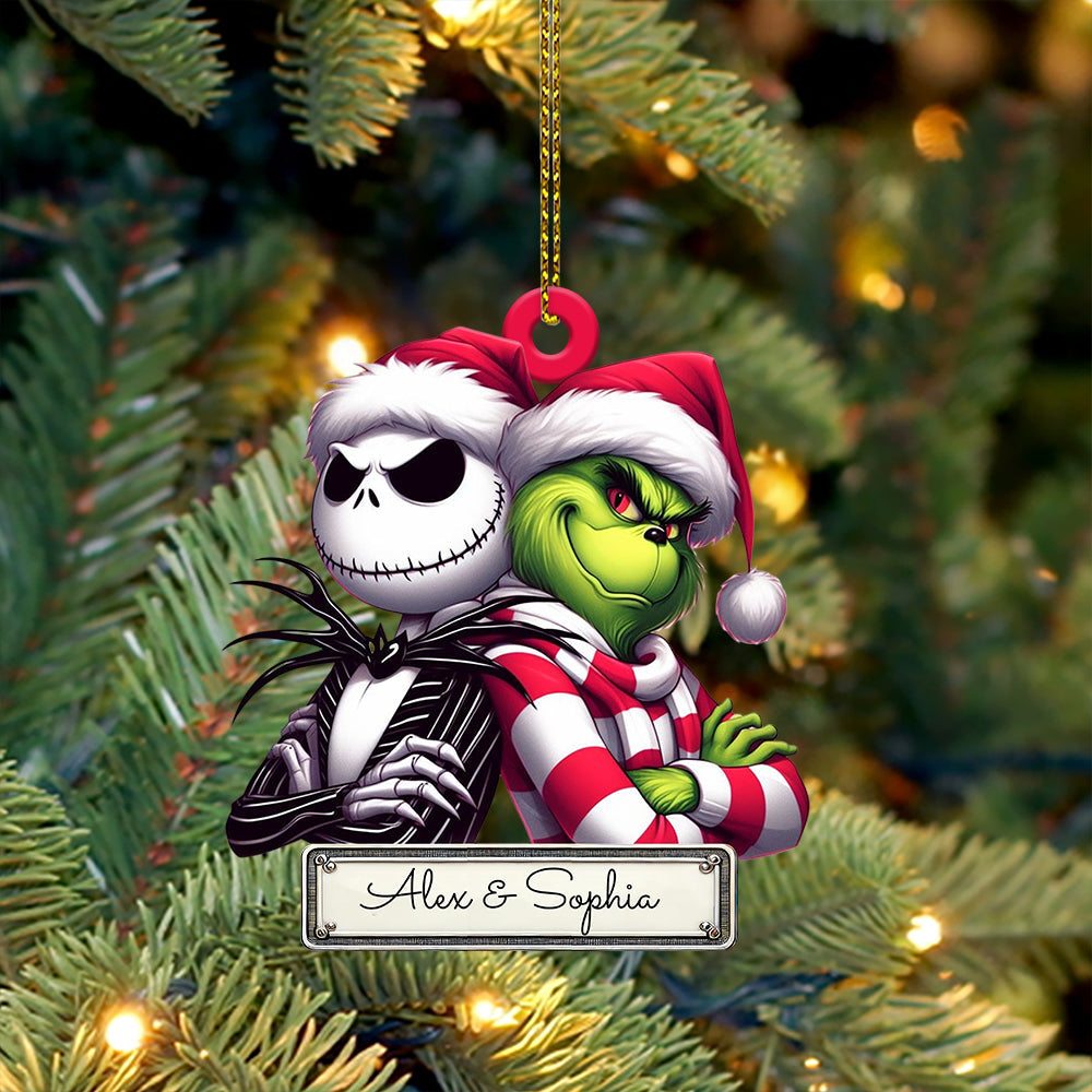 Blisscorners Custom Ornament, Couple ELF Ornament, Christmas Decor2D Flat LM2211