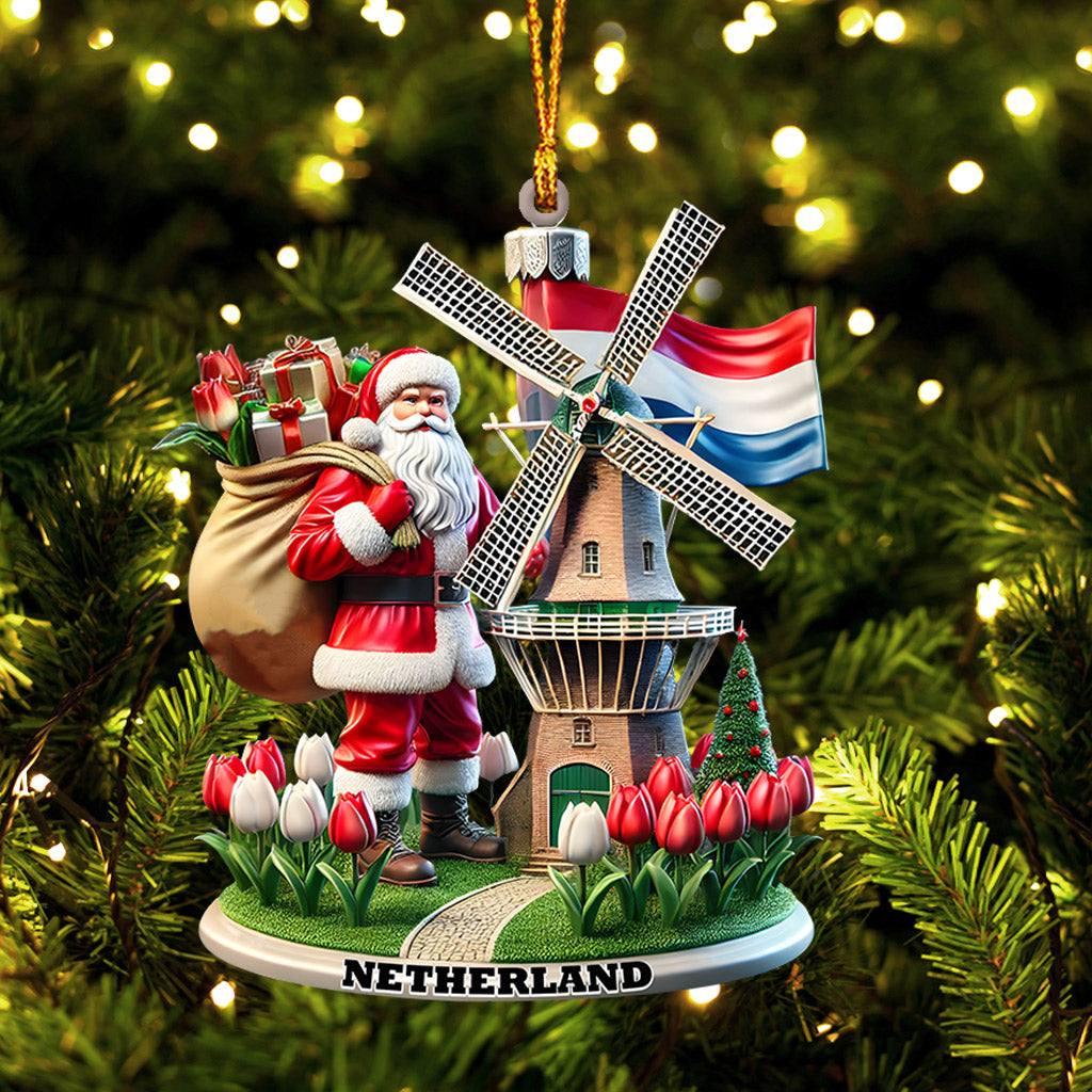 Blisscorners Santa Netherlands Christmas Ornament, Personalized Ornament2D Flat LM2211