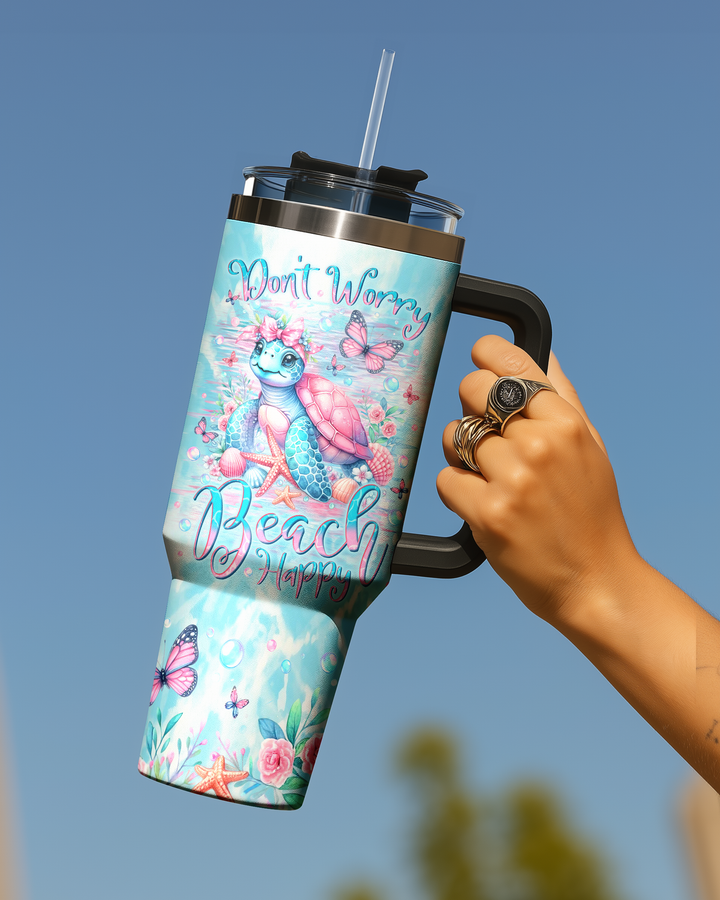 BLISSCORNERS DON'T WORRY BEACH HAPPY TURTLE TUMBLER - YHLN2608255