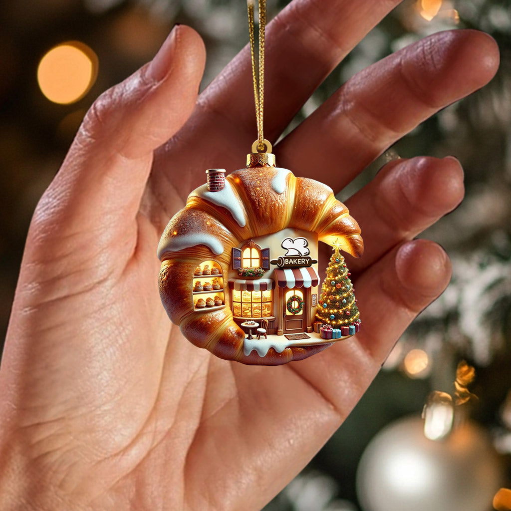 Blisscorners Croissant Shop Home Decor Christmas Ornament, Personalized Ornament2D Flat LM2211