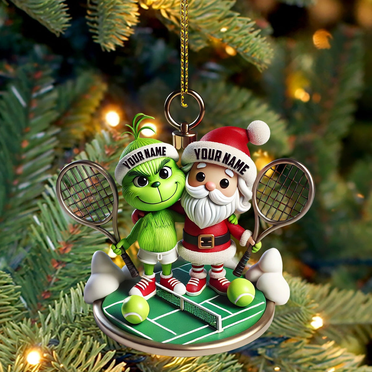 Blisscorners Couple Tennis Home Decor Christmas Ornament, Personalized Ornament2D Flat LM2211