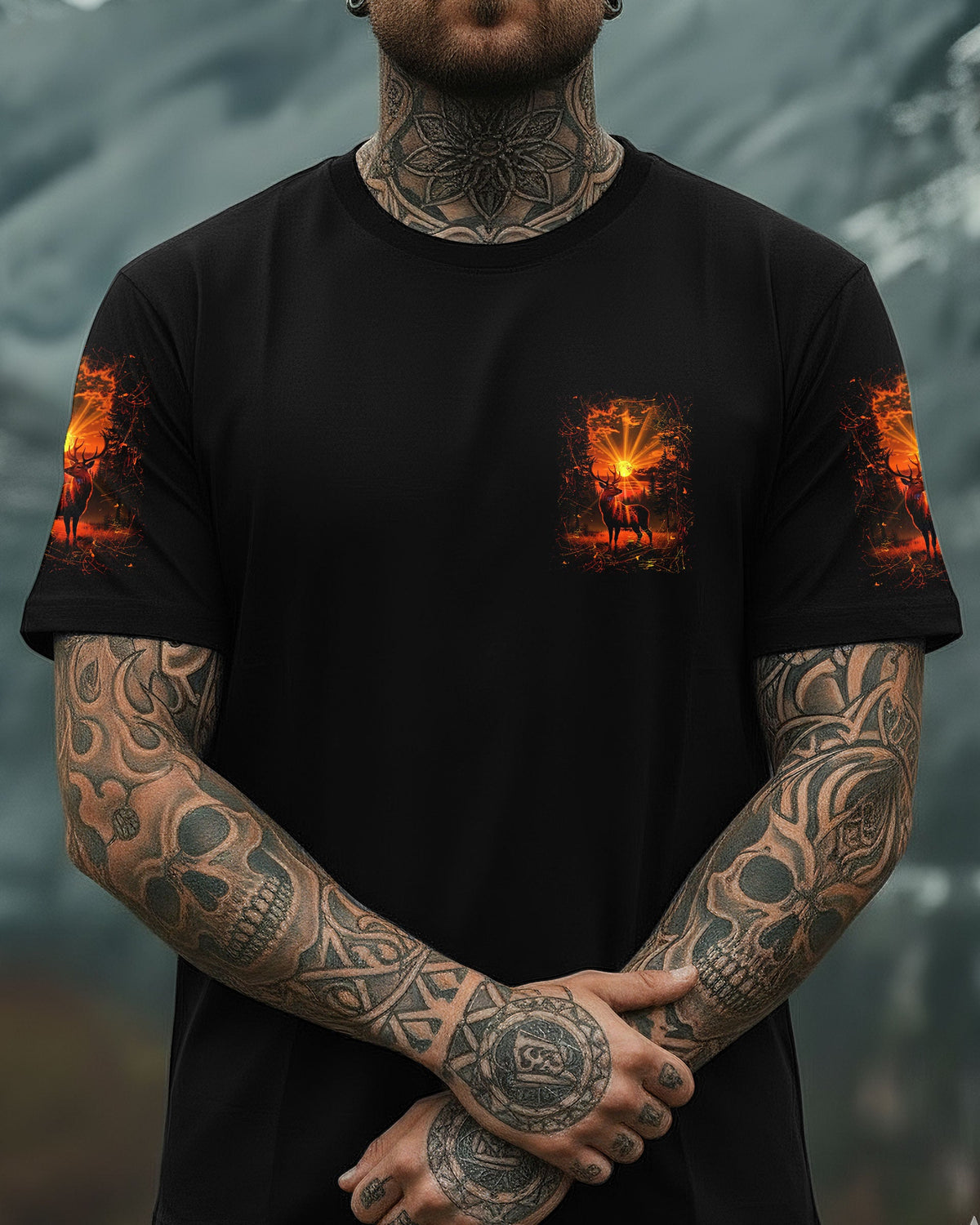 BLISSCORNERS AND INTO THE FOREST I GO DEER ALL OVER PRINT