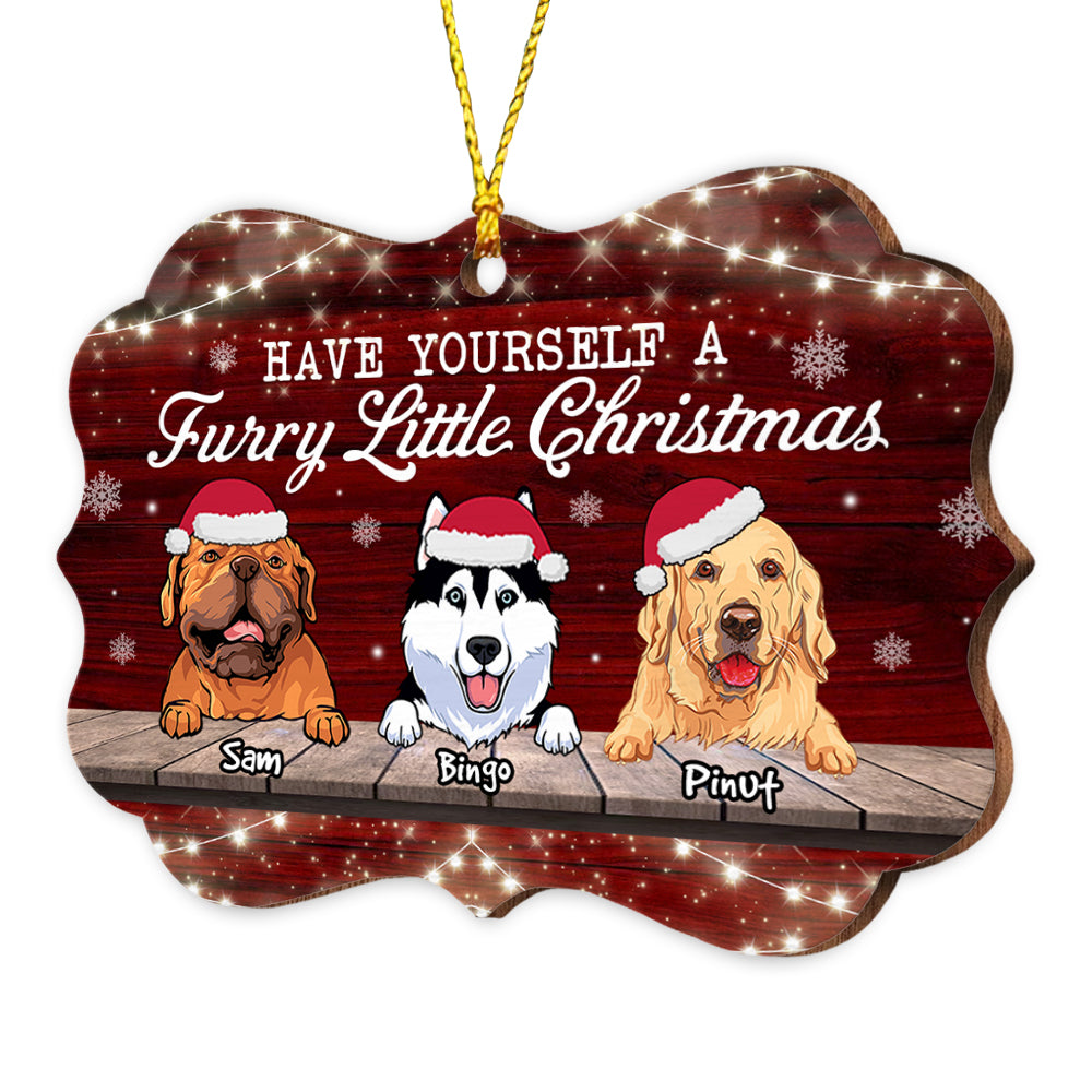 Blisscorners Have Yourself A Furry Little Christmas, Custom Dog And Name - Personalized Custom Shaped Wooden Ornament - Gift For Pet Lover, Christmas Gift2D Flat LM2111