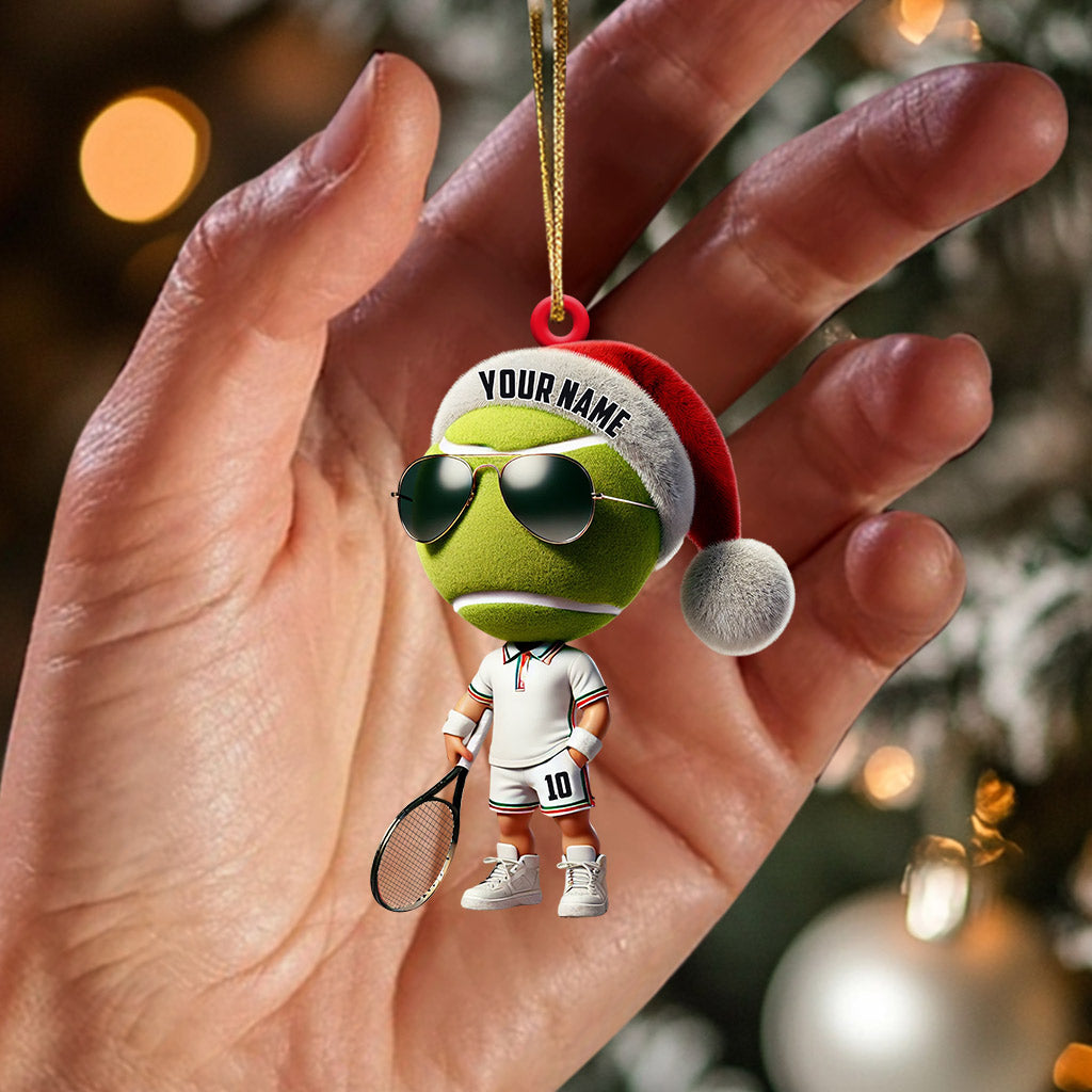 Blisscorners Cool Tennis Player Christmas Ornament, Personalized Ornament2D Flat LM2211