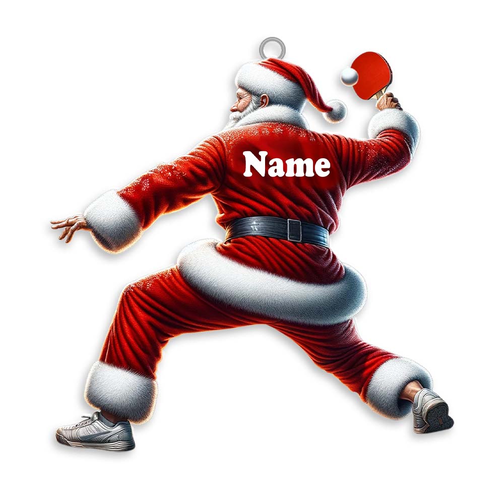 Blisscorners Custom Name Ping Pong Santa Ornament, Ping Pong Christmas Gift2D Flat LM2111