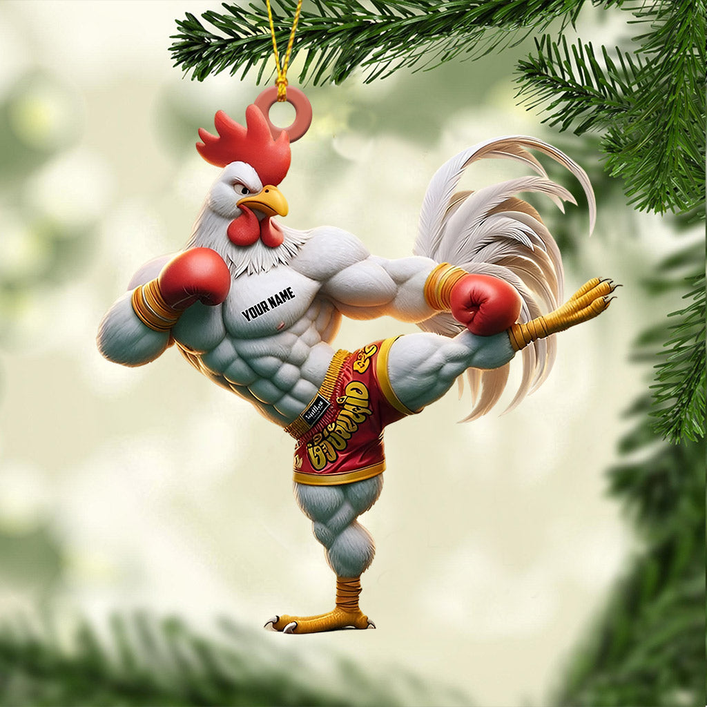 Blisscorners Chicken Muay Thai Christmas Ornament, Personalized Ornament2D Flat LM2211