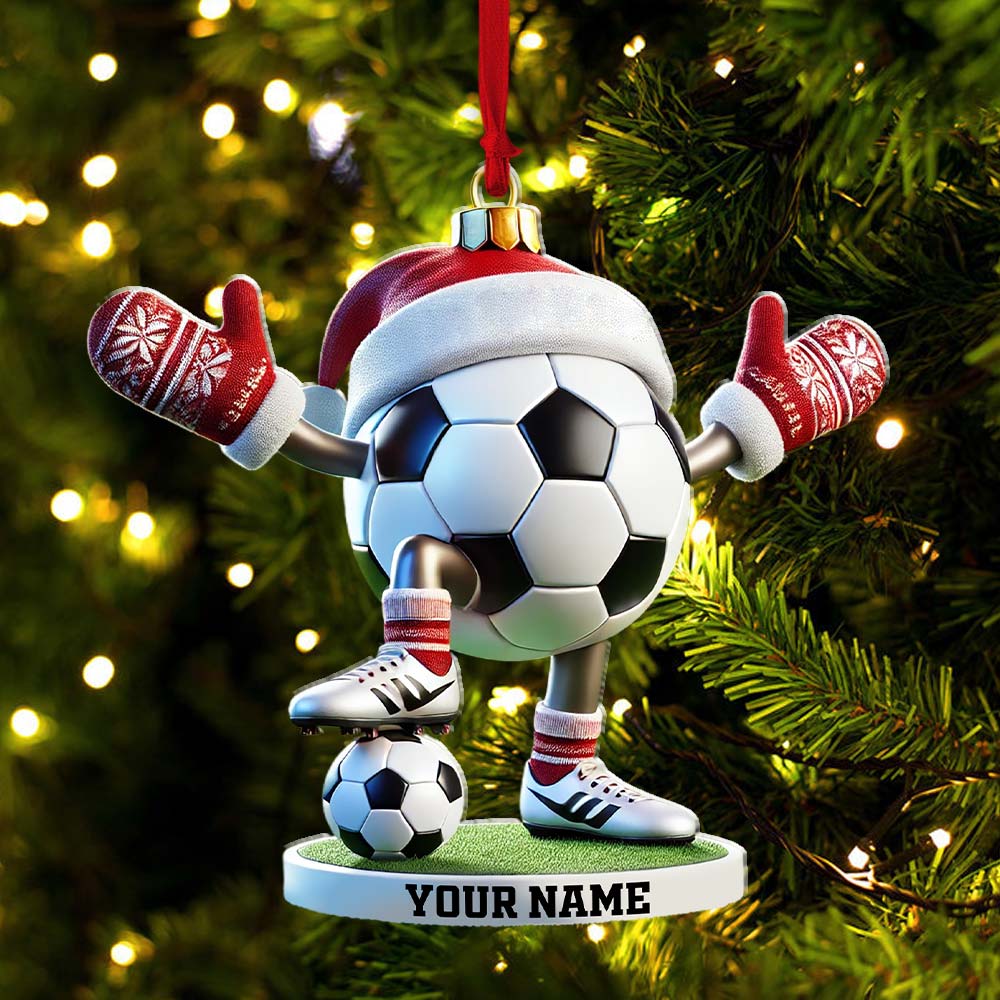 Blisscorners Football Ball Christmas Ornament, Personalized Ornament2D Flat LM2211
