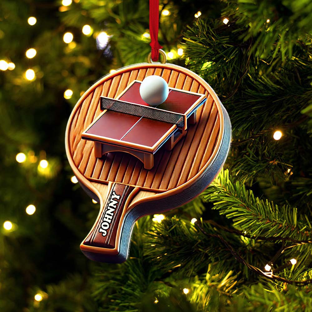 Blisscorners Custom Name Ping Pong Ornament, Christmas Gift for Ping Pong Lover2D Flat LM2211