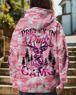 BLISSCORNERS PRETTY IN PINK DEER HUNTING ALL OVER PRINT