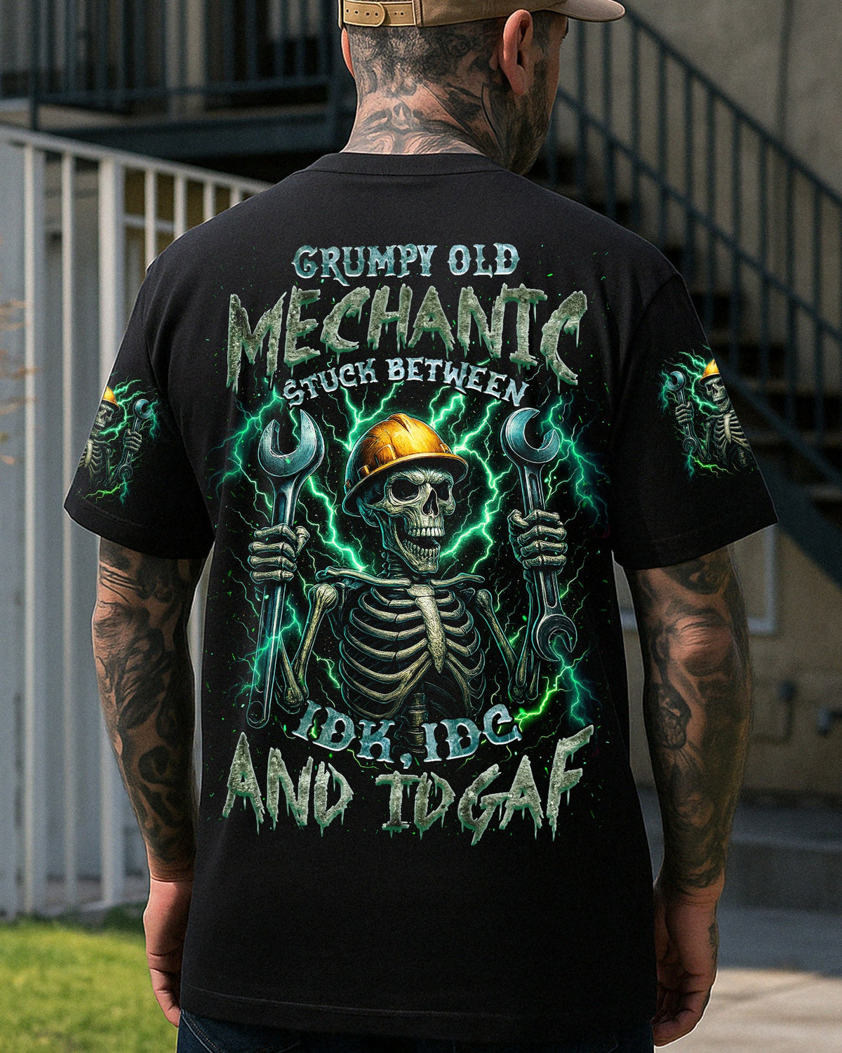 BLISSCORNERS MOVE OVER BOYS  MECHANIC SKULL ALL OVER PRINT