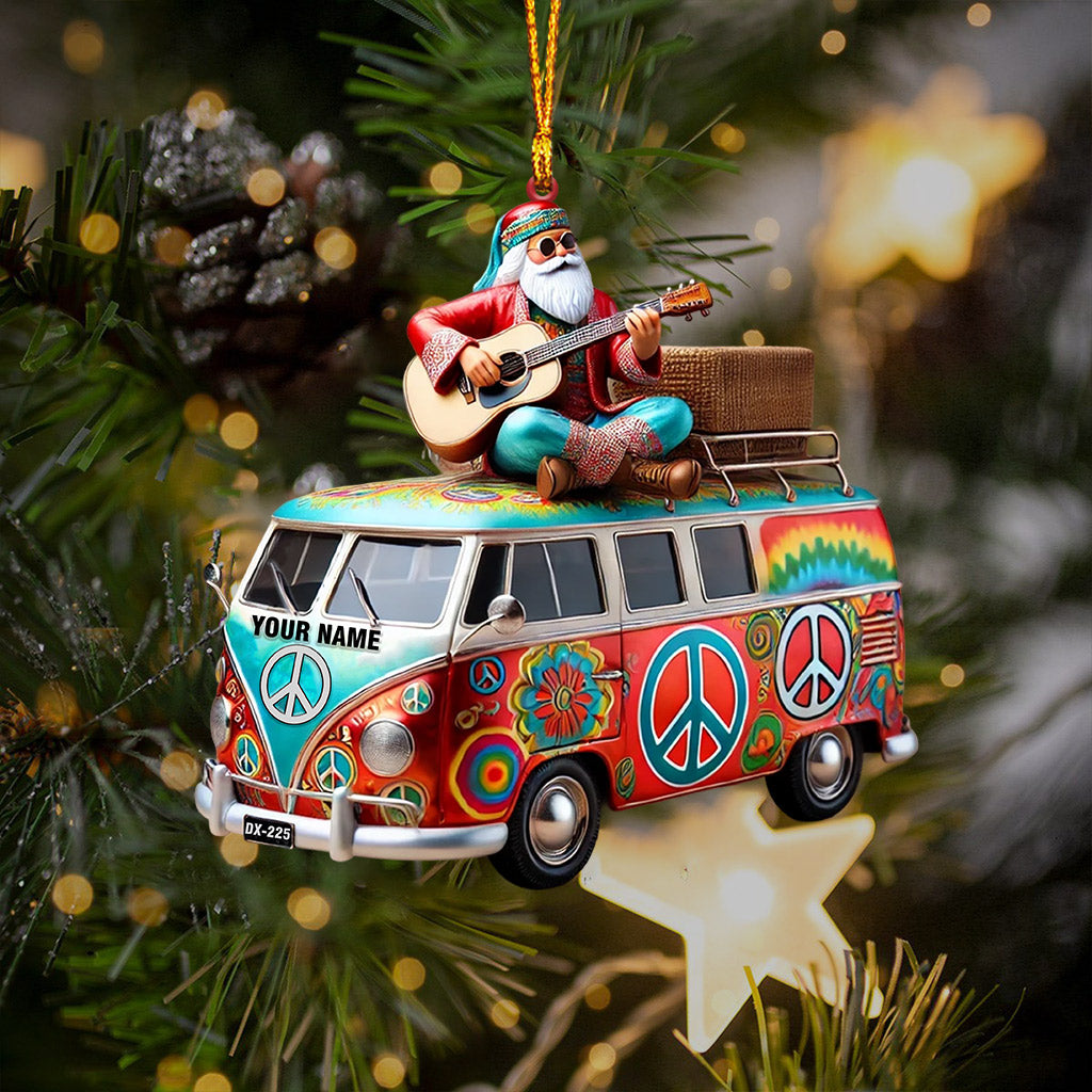 Blisscorners Happy Hippie Santa Christmas Ornament, Personalized Ornament2D Flat LM2211