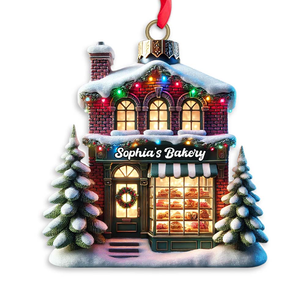 Blisscorners Custom Christmas House Ornament, Personalized Ornament2D Flat LM2211
