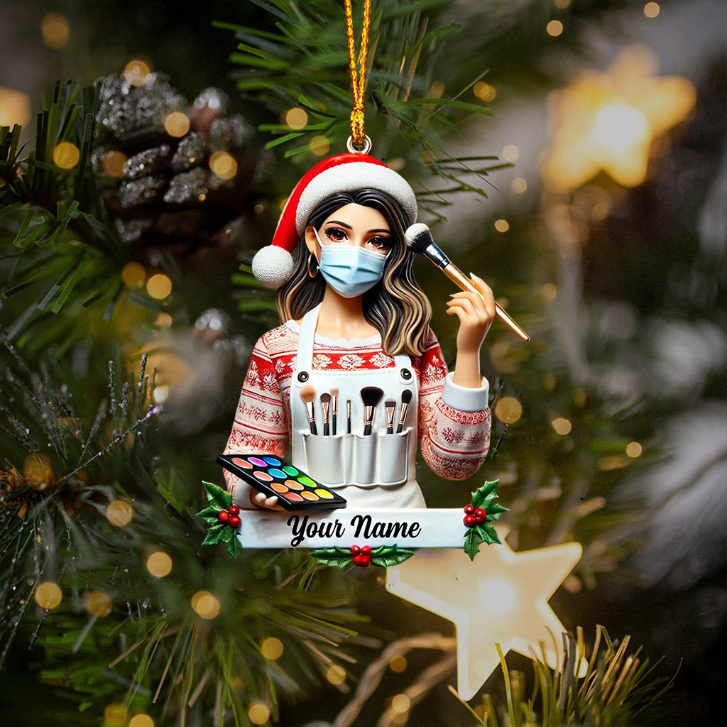 Blisscorners Makeup Artist Christmas Ornament, Personalized Ornament2D Flat LM2211