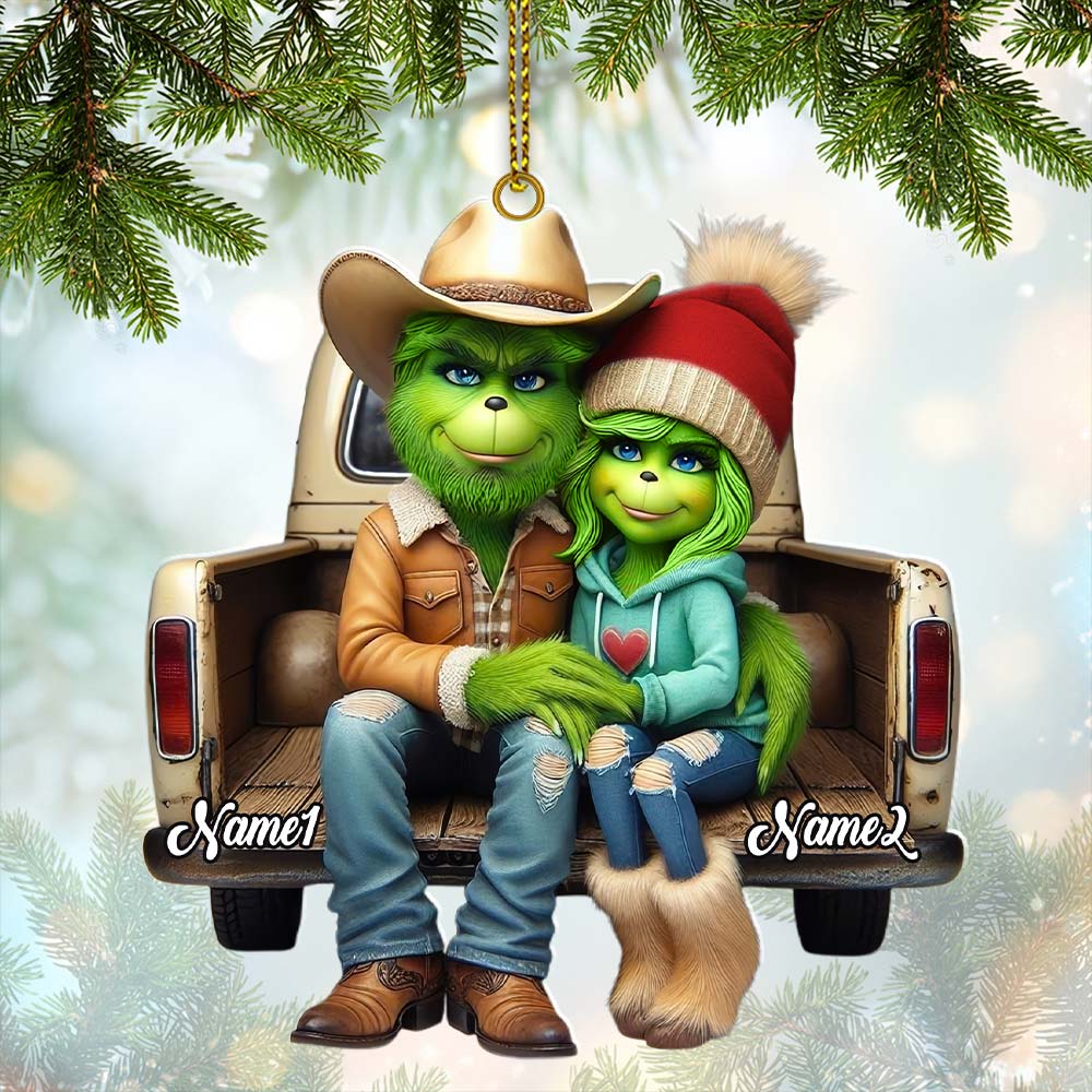 Blisscorners Custom Name Couple Christmas Ornament, Lover Christmas Gift2D Flat LM2111