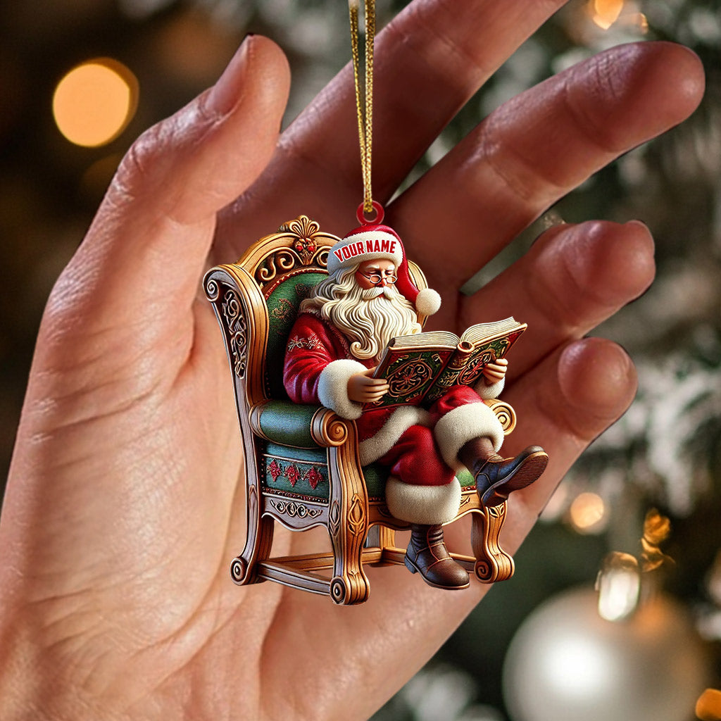 Blisscorners Santa Reading Book Christmas Ornament, Personalized Ornament2D Flat LM2211