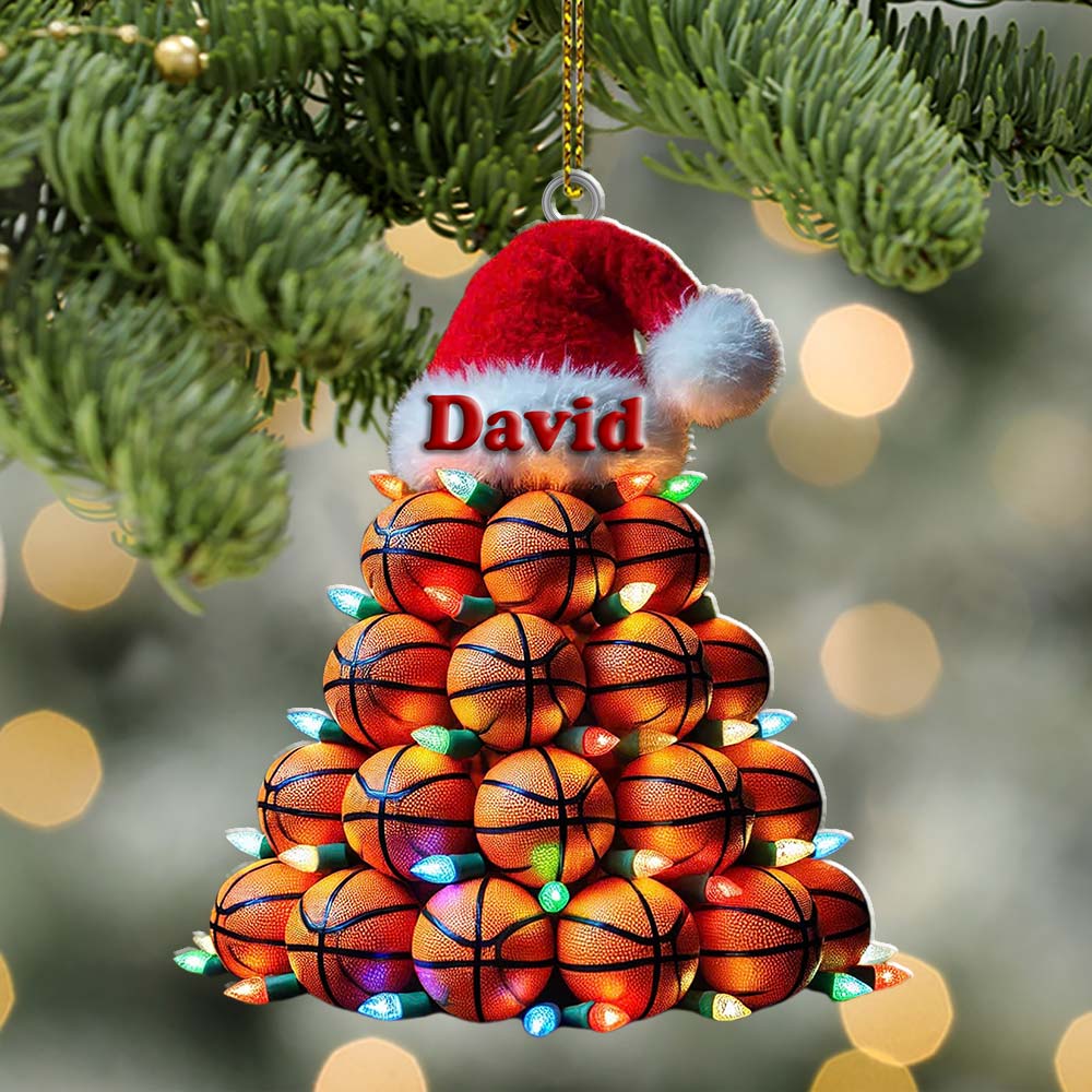 Blisscorners Custom Name Basketball Ornament, Basketball Lover Christmas Gift2D Flat LM2211