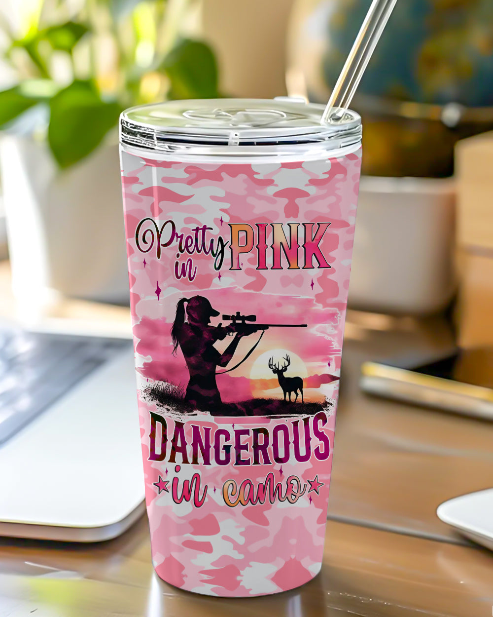 BLISSCORNERS PRETTY IN PINK HUNTING TUMBLER