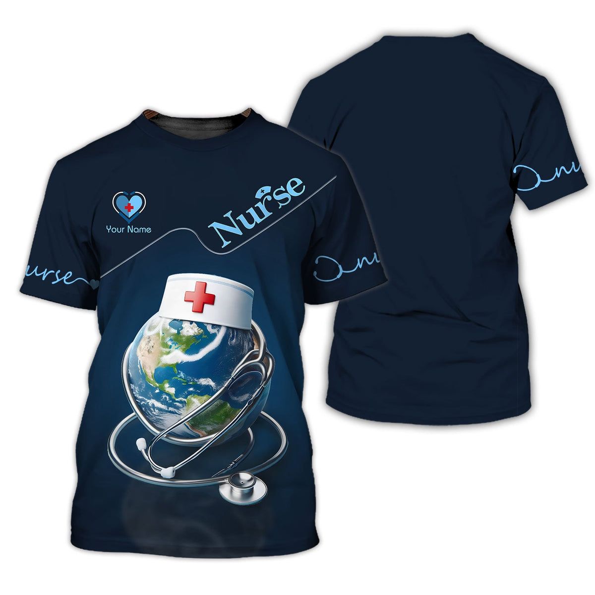 Blisscorners Personalized Nurse Shirt - A World of Care in a Stylish Statement
