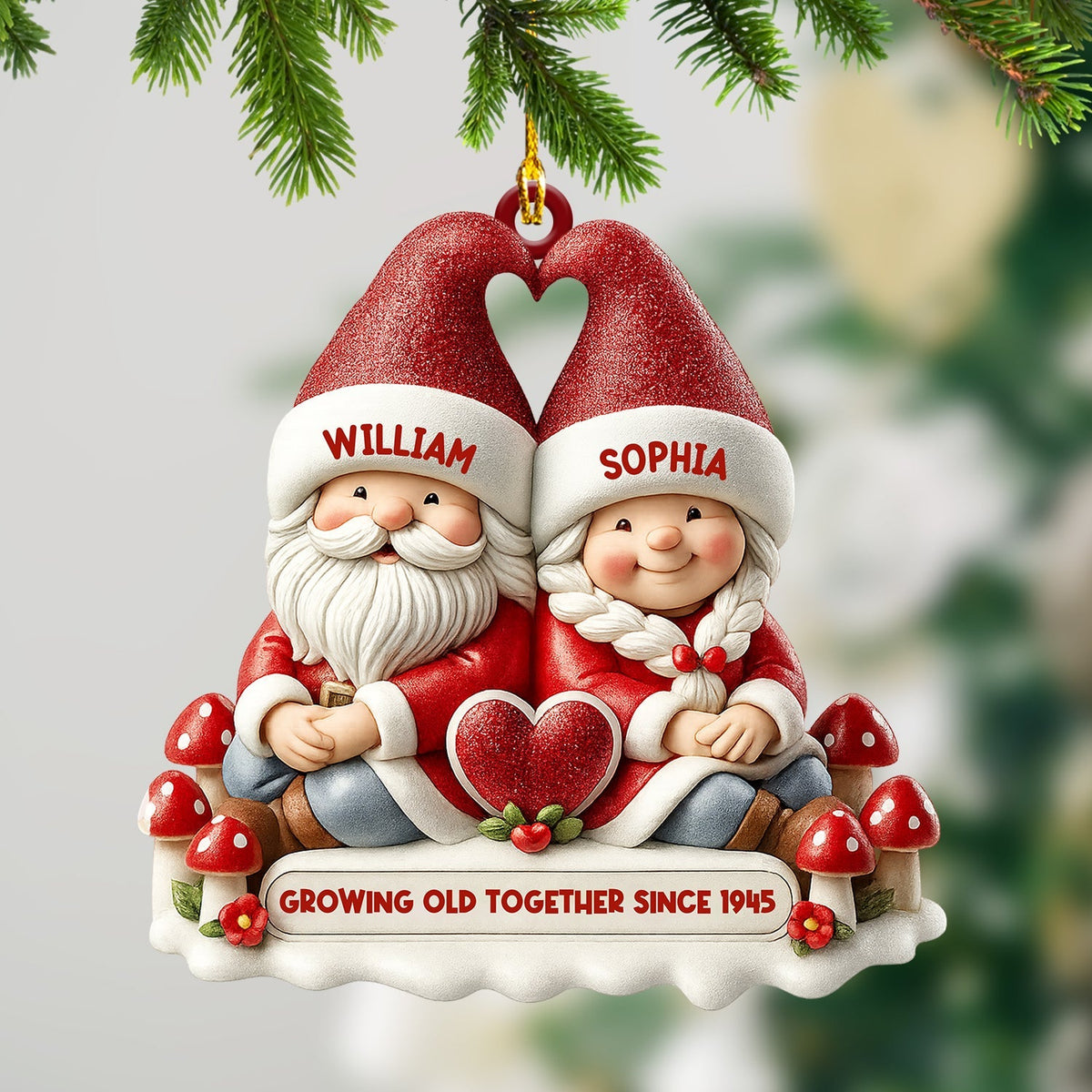 Blisscorners Growing Old Together Christmas, Home Decor, Christmas Ornament2D Flat LM2111