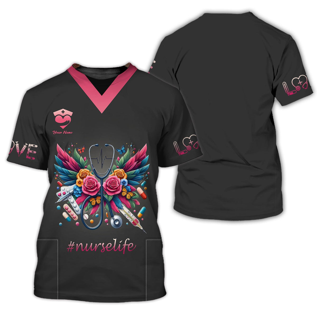 Blisscorners Personalized Nurse Shirt - Vibrant Care and Compassion