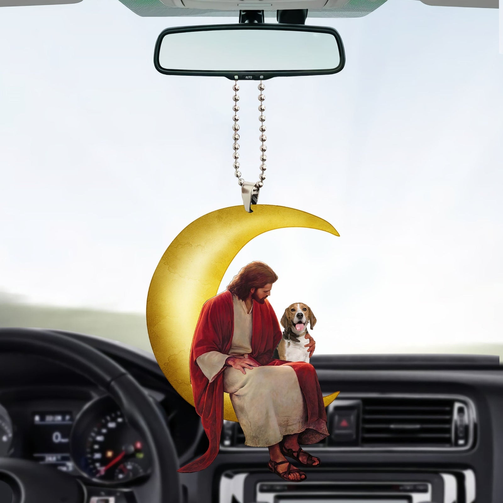 Blisscorners Jesus Car Ornament, Custom Photo And Name, Personalized Acrylic Ornament2D Flat LM2111