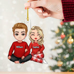 Blisscorners Christmas Couple - Custom Photo And Names, Personalized Acrylic Ornament - Gift For Christmas, Family Gift, Gift For Couple2D Flat LM2111