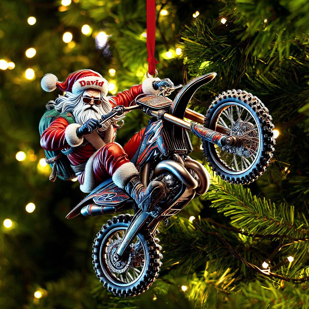Blisscorners Custom Name Motocross Ornament, Motocross Lover Christmas Gift 72D Flat LM2211