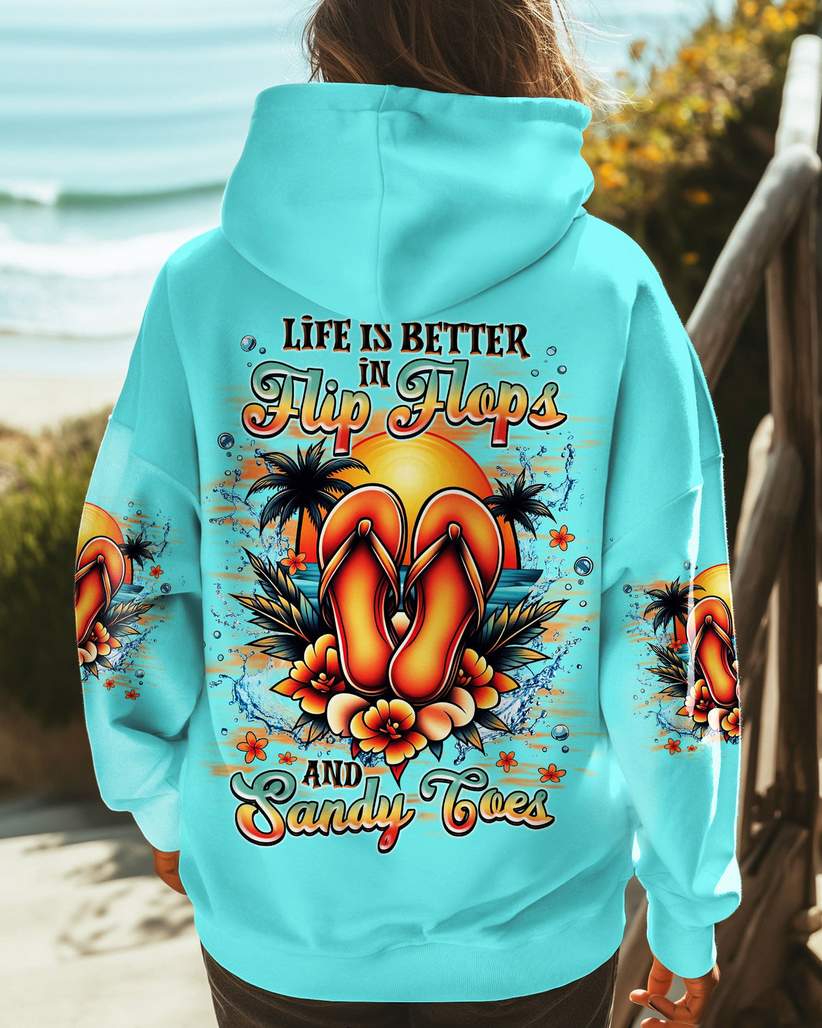 BLISSCORNERS LIFE IS BETTER IN FLIP-FLOPS AND SANDY TOES ALL OVER PRINT