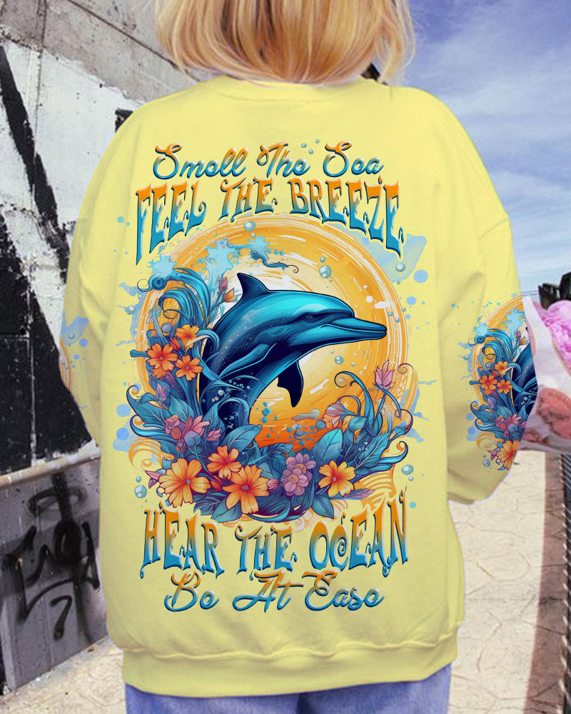 BLISSCORNERS SMELL THE SEA FEEL THE BREEZE DOLPHIN ALL OVER PRINT