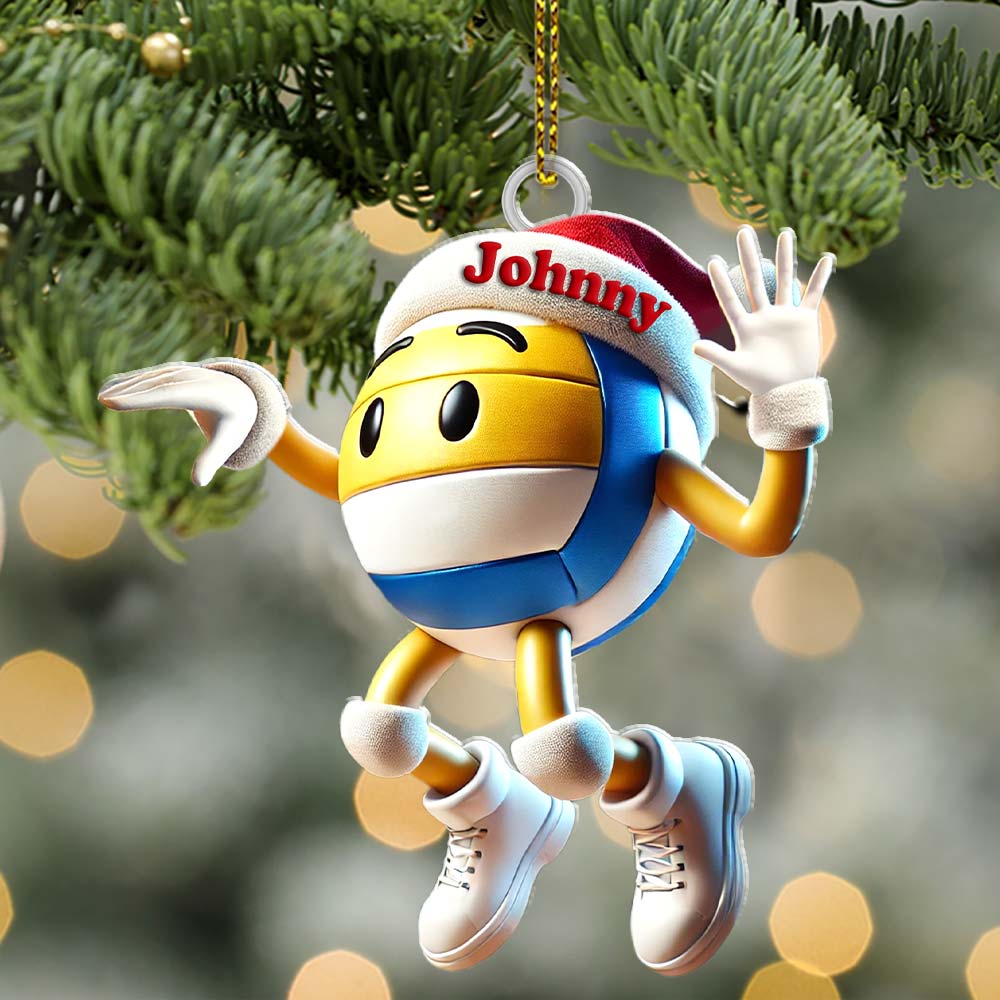 Blisscorners Custom Name Volleyball Ornament, Volleyball Lover Christmas Gift2D Flat LM2211
