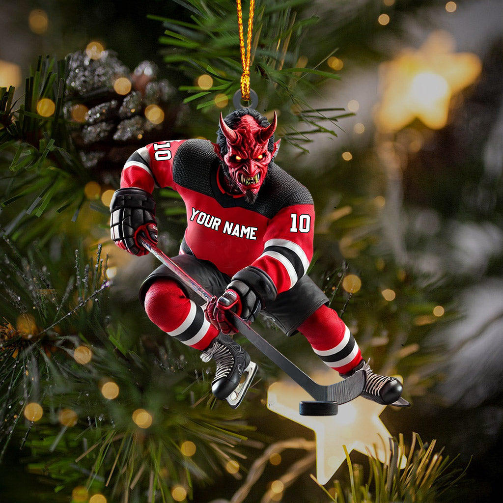 Blisscorners New Jersey Devils Hockey Christmas Ornament, Personalized Ornament2D Flat LM2211