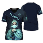 Blisscorners Personalized Nurse Shirt - Elegant Floral Elegance Meets Professional Pride