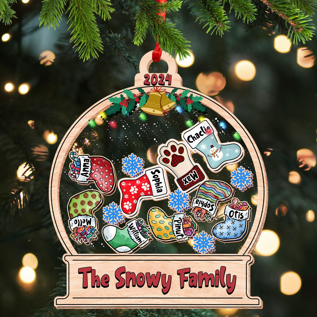 Blisscorners Personalized Shaker Ornament - Our Family - Custom Shaker Ornament2D Flat LM2211