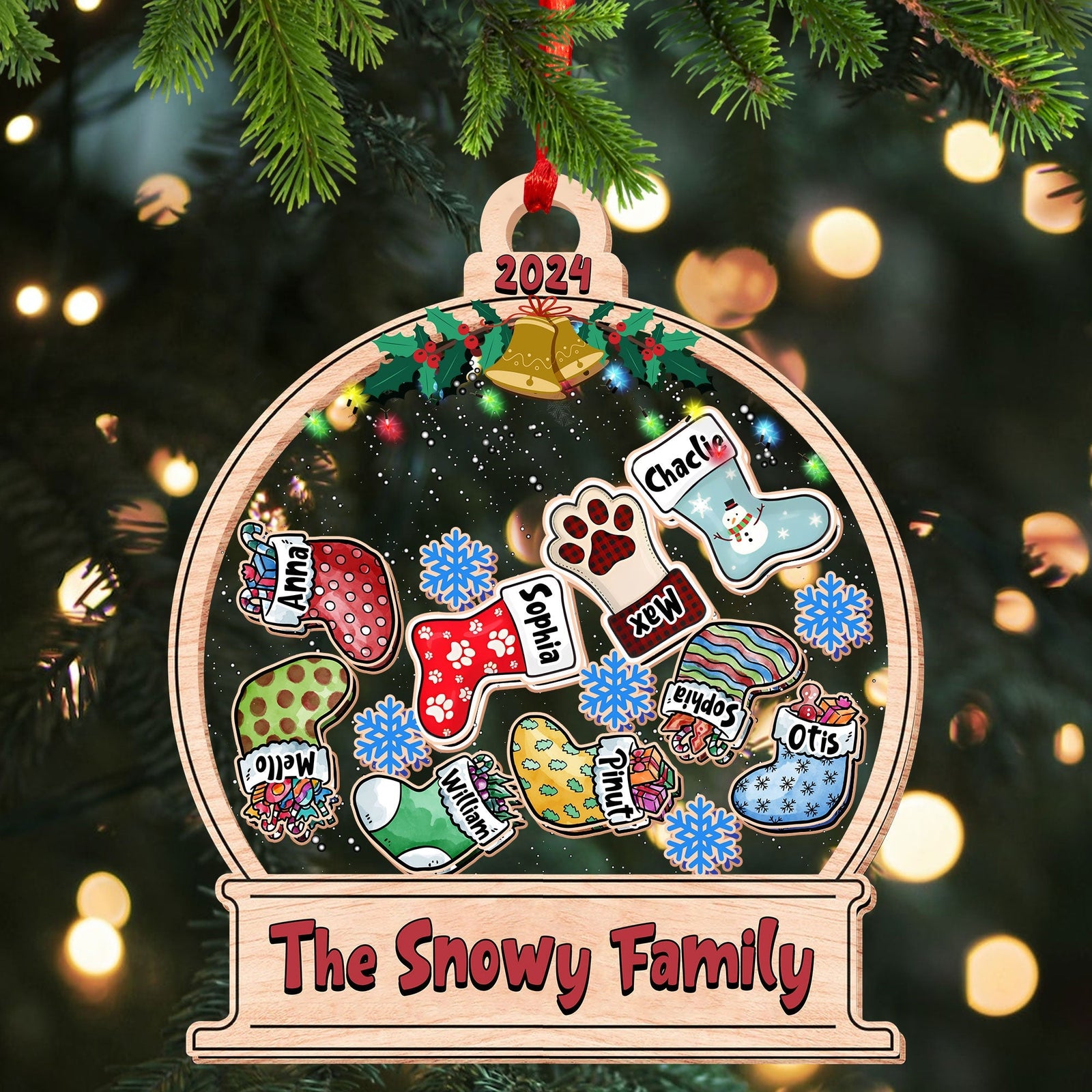 Blisscorners Personalized Shaker Ornament - Our Family - Custom Shaker Ornament2D Flat LM2211