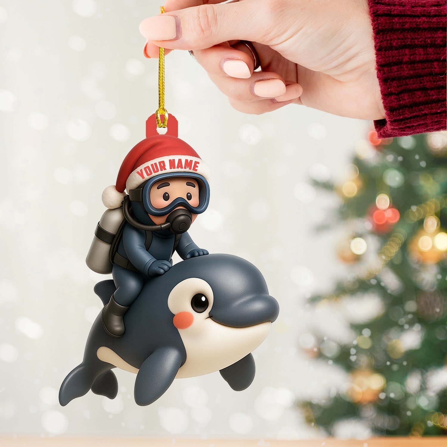 Blisscorners Diver, Home Decor, Christmas Ornament, Personalized Ornament42D Flat LM2111