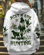 BLISSCORNERS JUST A GIRL WHO LOVES HUNTING ALL OVER PRINT