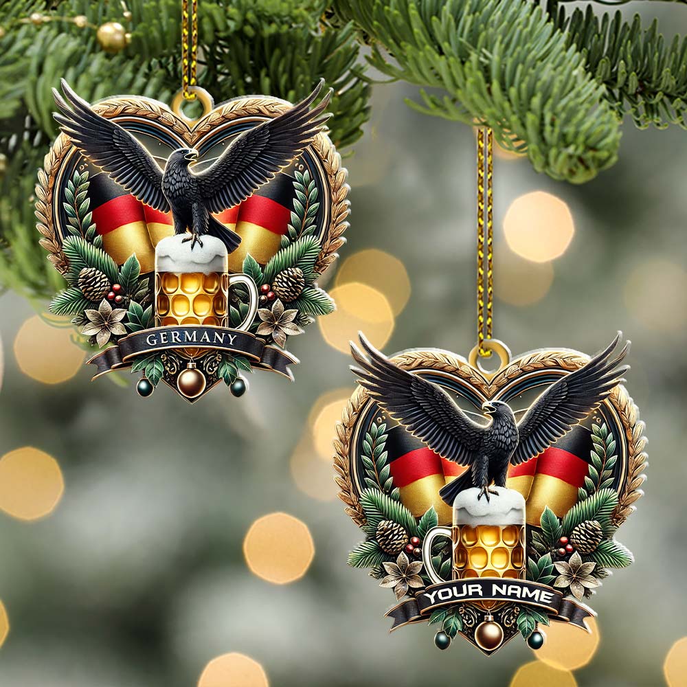 Blisscorners Custom Name Germany Ornament, Christmas Gift for Germany Lover2D Flat LM2211