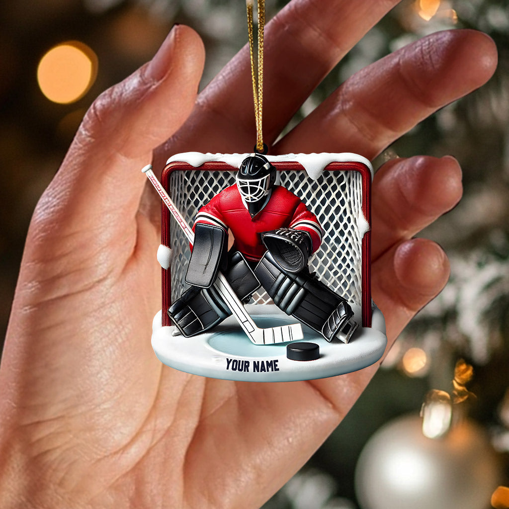 Blisscorners Hockey Goal Keeper Christmas Ornament, Personalized Ornament2D Flat LM2211