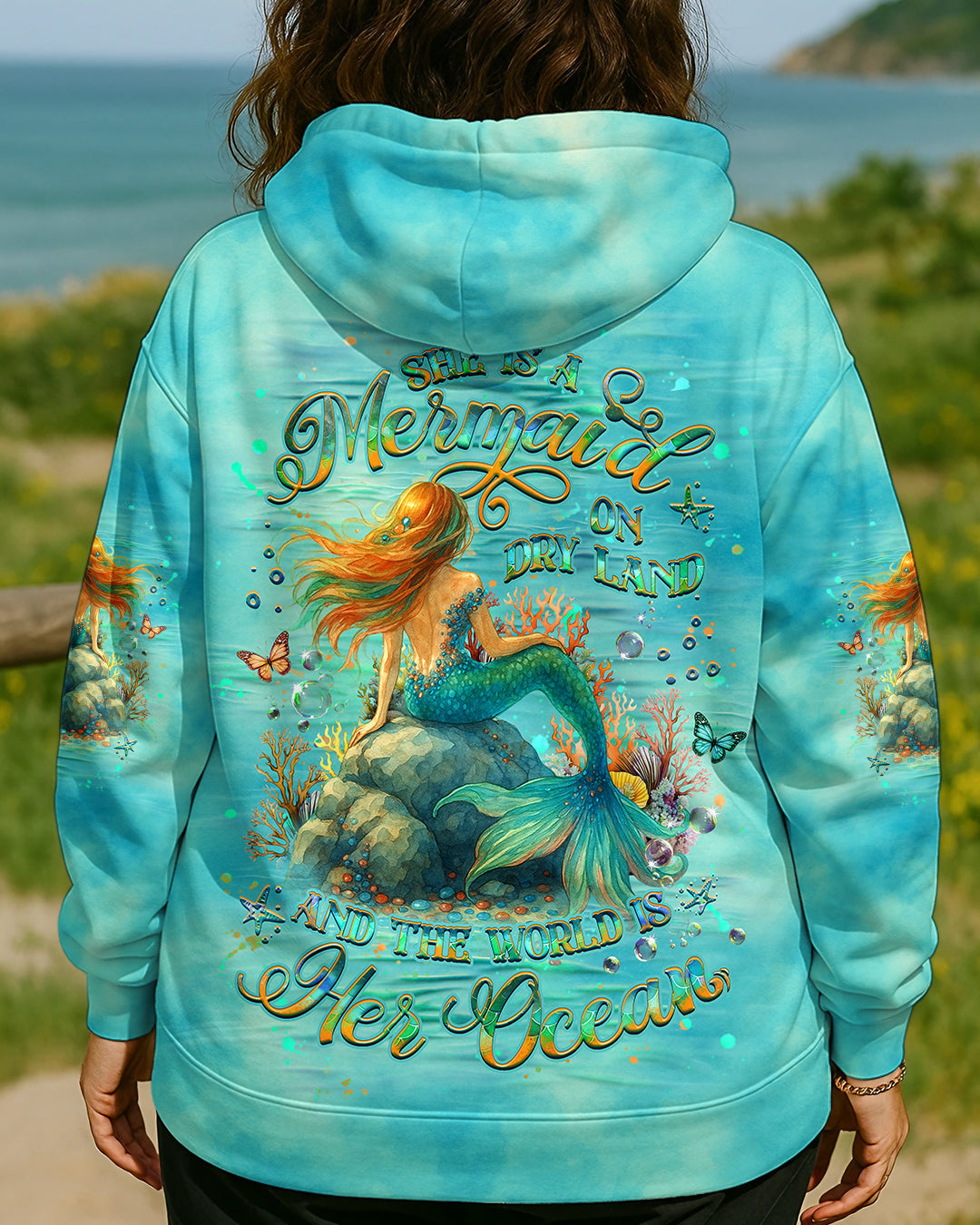 BLISSCORNERS SHE IS A MERMAID ALL OVER PRINT