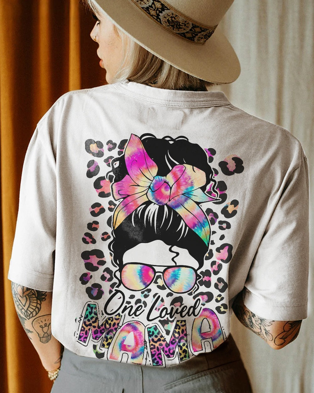 BLISSCORNERS ONE LOVED MAMA TIE DYE WHITE 2D