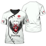 Blisscorners Personalized Nurse Shirt - Wings of Compassion