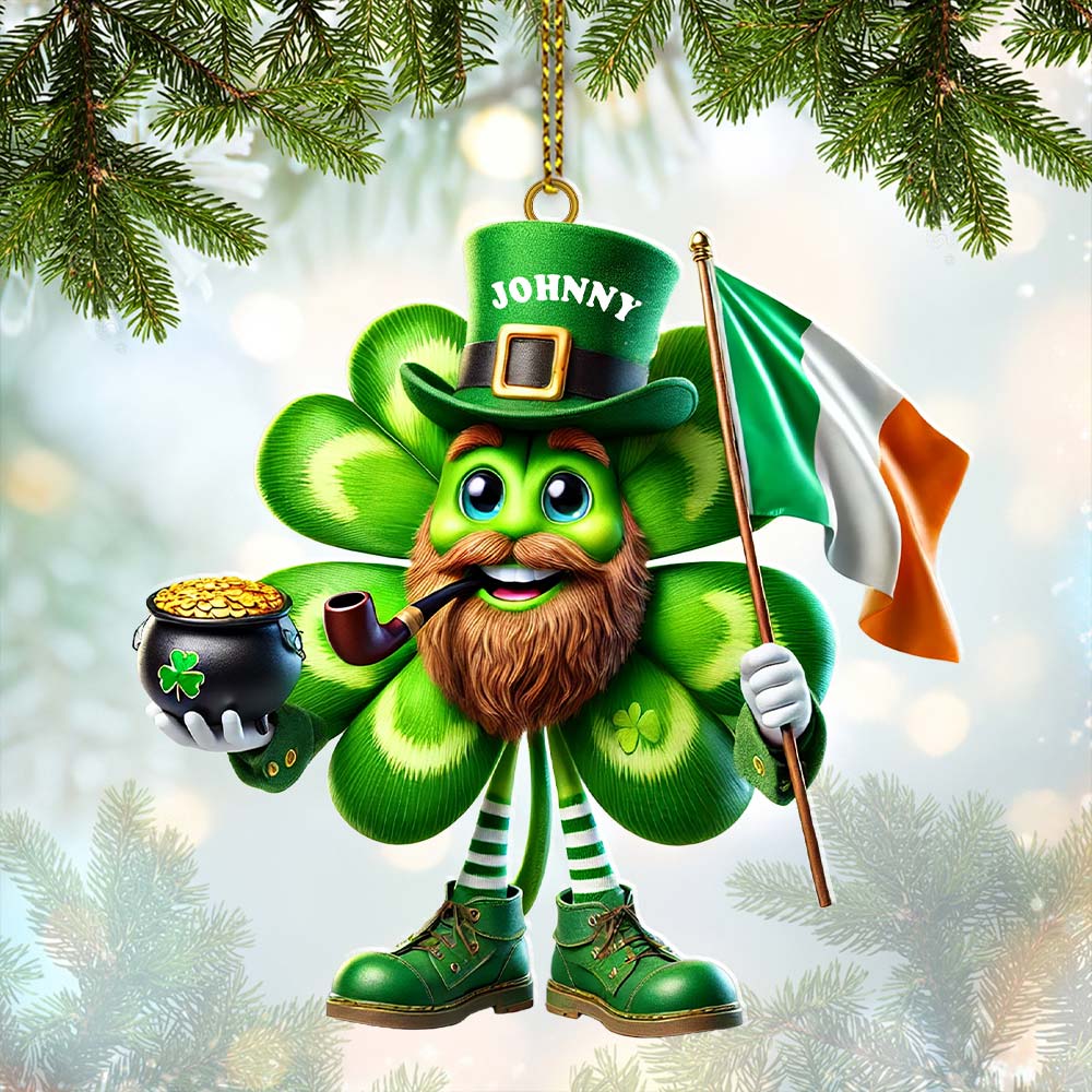 Blisscorners Custom Name Ireland Ornament, Ireland Lover Christmas Gift2D Flat LM2111