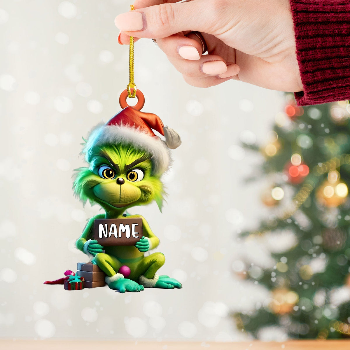 Blisscorners Custom Funny ELF Ornament, Personalized Ornament2D Flat LM2211