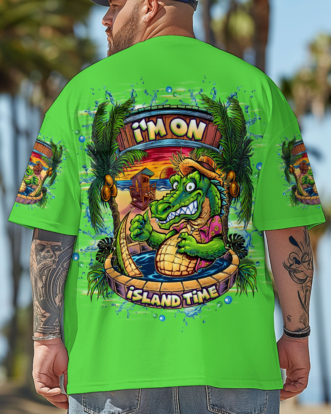 BLISSCORNERS I'M ON ISLAND TIME ALLIGATOR ALL OVER PRINT