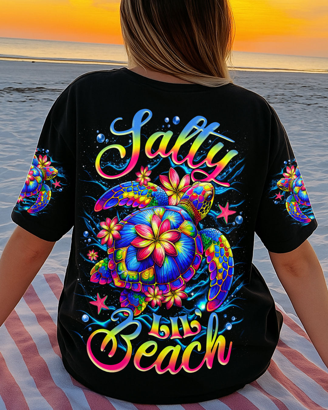 BLISSCORNERS SALTY LIL' BEACH TURTLE ALL OVER PRINT